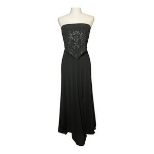 Vintage 90's Beaded Black Formal Gown Aspeed